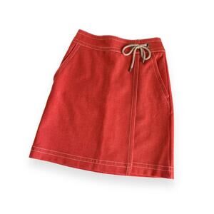 Ann Taylor Chambray Coral Faux Wrap A-Line Skirt Size 0